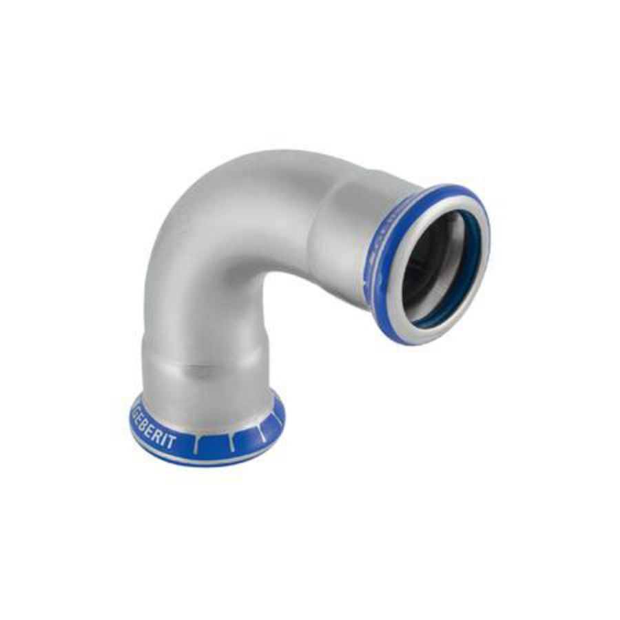 Bochtkoppeling 90° MAPRESS RVS FKM blauw 28x28mm