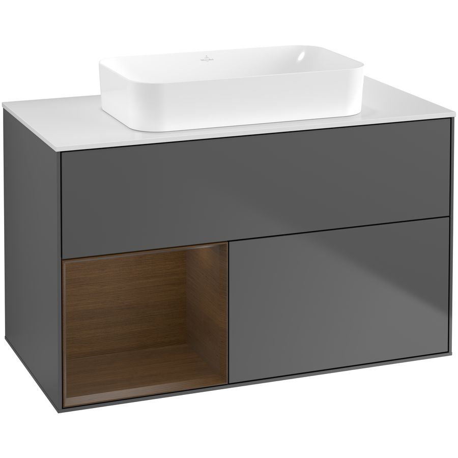 Wastafelonderkast Finion 1000x603x501mm Antr. Matt Lacquer F651GNGK