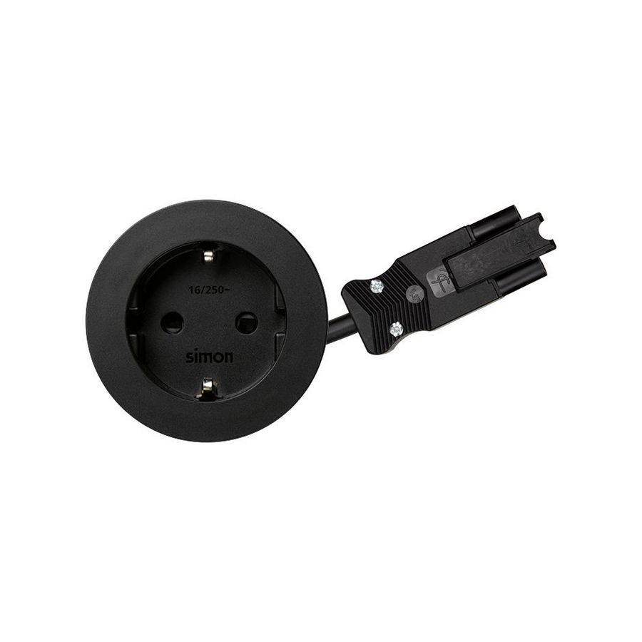 Wandcontactdoos inbouw rond zwart ø54mm QuickConnector