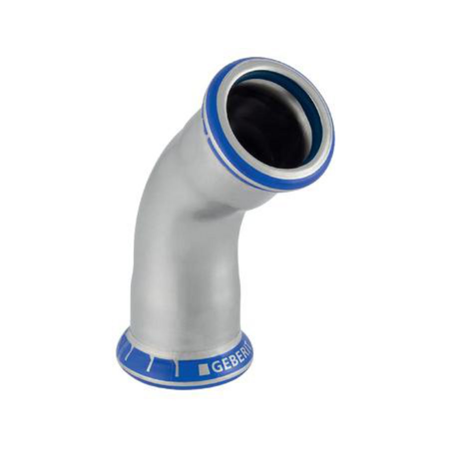 Bochtkoppeling 45° MAPRESS RVS FKM blauw 88,9x88,9mm