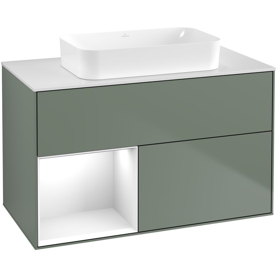 Wastafelonderkast Finion 1000x603x501mm Olive Matt Lacquer G651GFGM