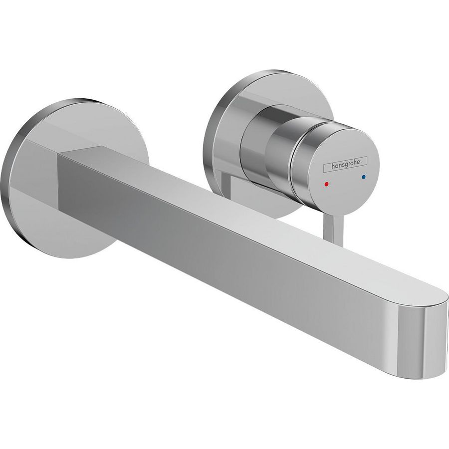 Afbouwdeel Finoris 2-gats wandmengkraan chroom sprong 228mm incl. push-open plug 1.1/4"