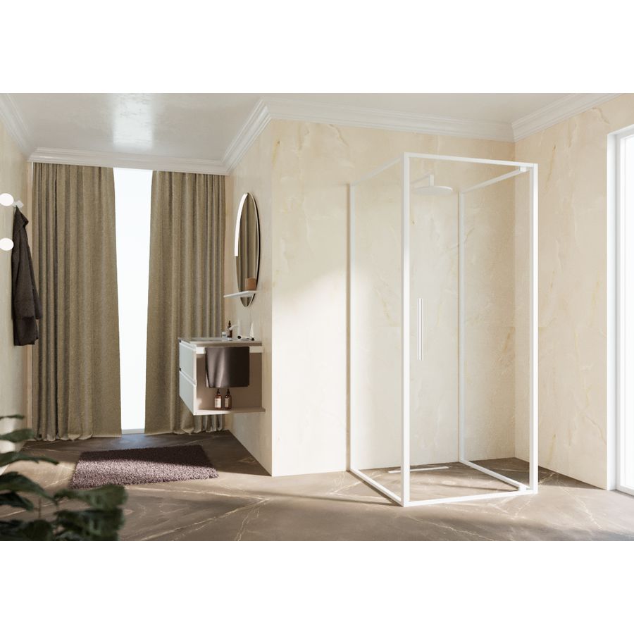 Draaideur RIGA G 66-690x2000mm helder glas profiel matwit