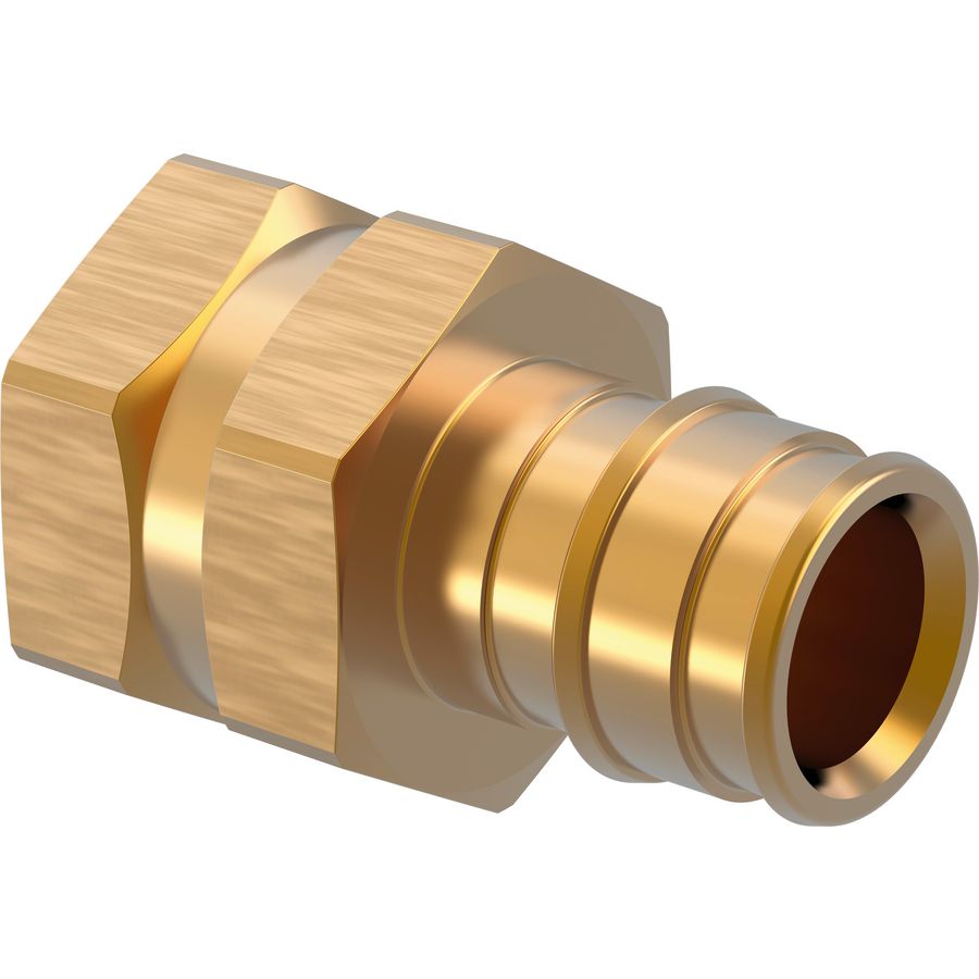 Schroefbus recht schuif Q&E messing 20x1/2"bn.