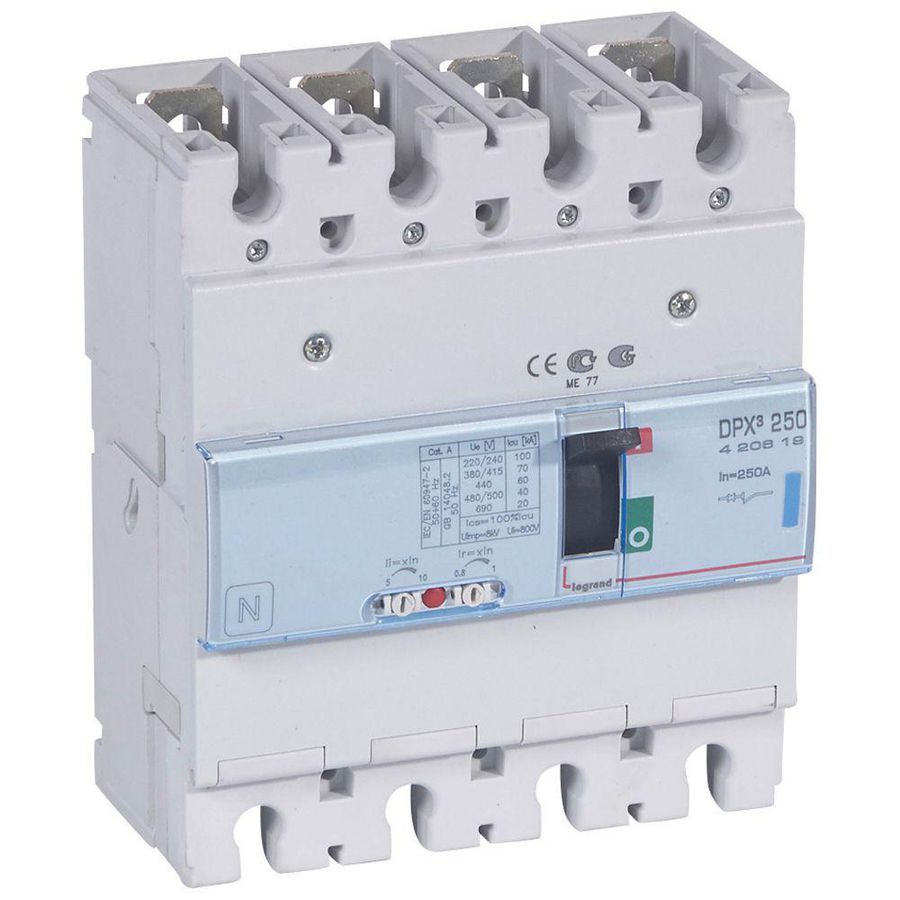 Vermogensschakelaar 250 Thermomagn. 250A 4-polig 70kA DPX3