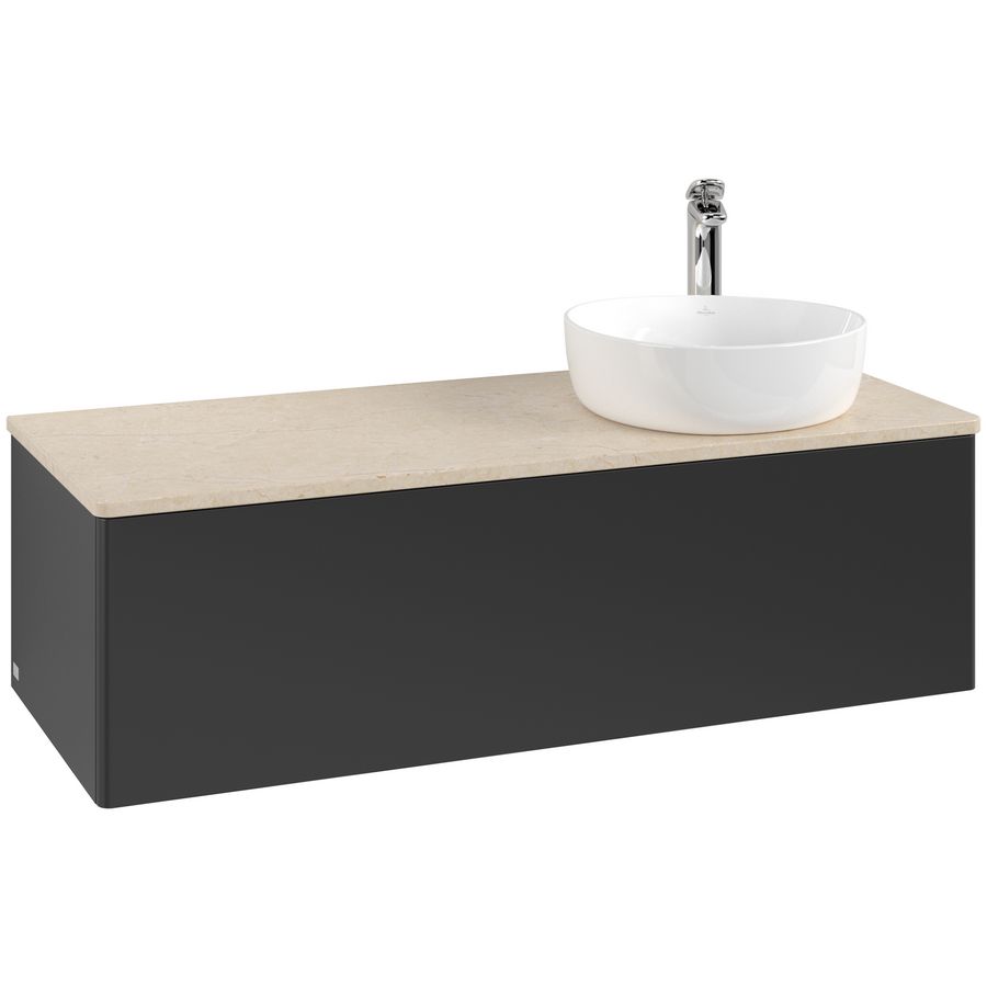 Wastafelonderkast Antao 1200x360x500mm Black Matt Lacquer L34053PD