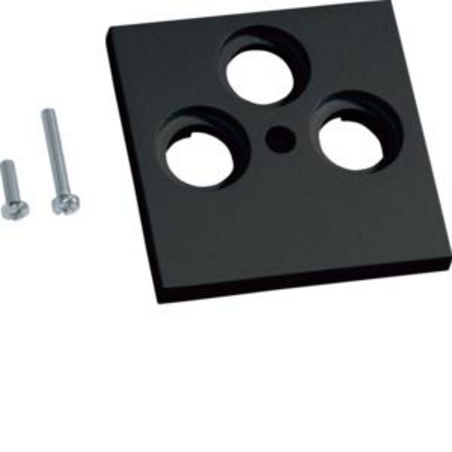 Centraaldeel 55mm cai/satelliet 3-voudig hal.vrij zwart