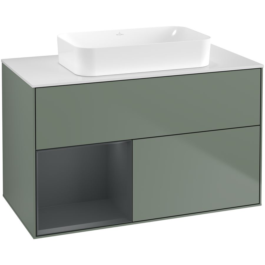 Wastafelonderkast Finion 1000x603x501mm Olive Matt Lacquer G651HGGM