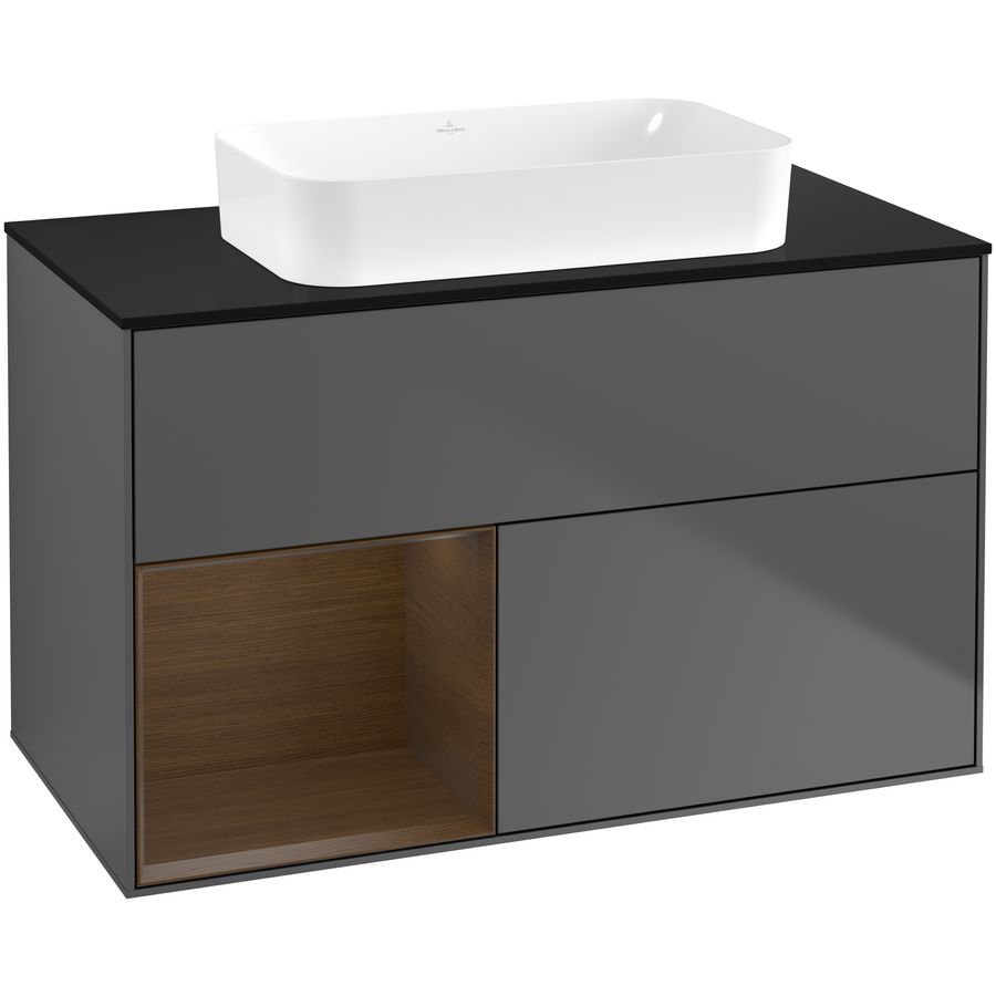 Wastafelonderkast Finion 1000x603x501mm Antr. Matt Lacquer F652GNGK