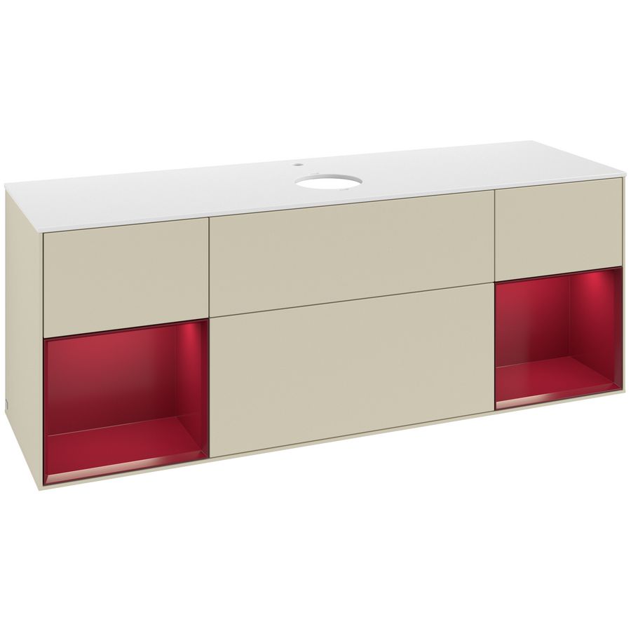 Wastafelonderkast Finion 1600x603x501mm S.Grey Matt Lacquer G861HBHJ
