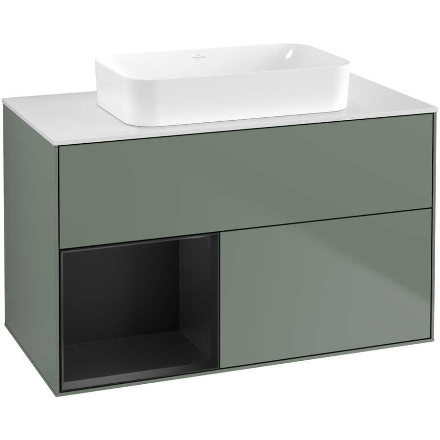 Wastafelonderkast Finion 1000x603x501mm Olive Matt Lacquer G651PDGM