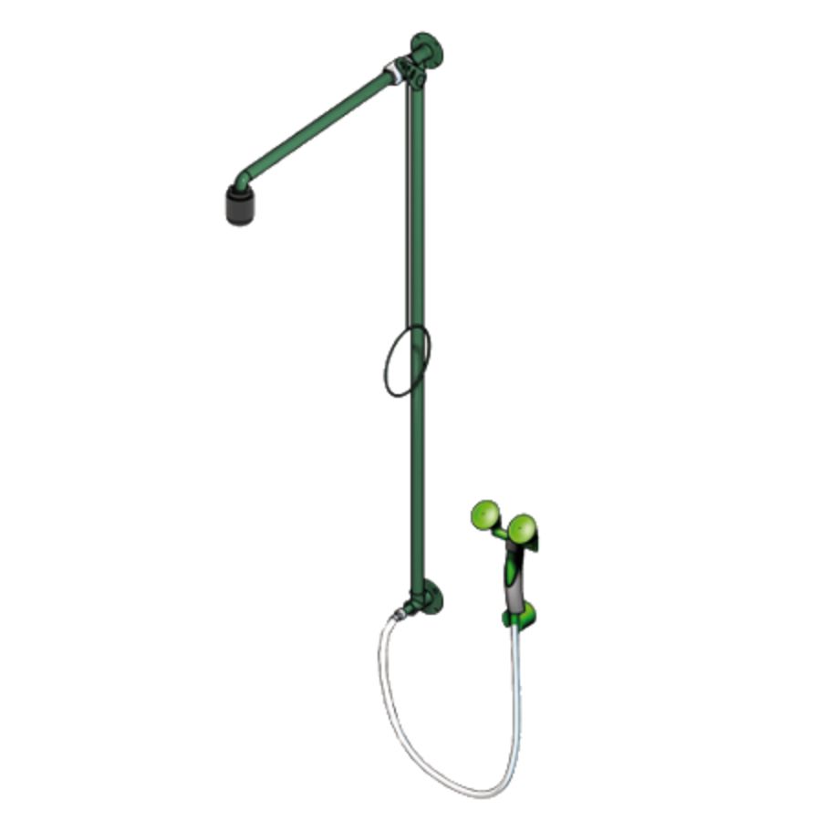 Nood-oogdouche B-safety combi classic line groen met knijpdouche 2 koppen (864085)
