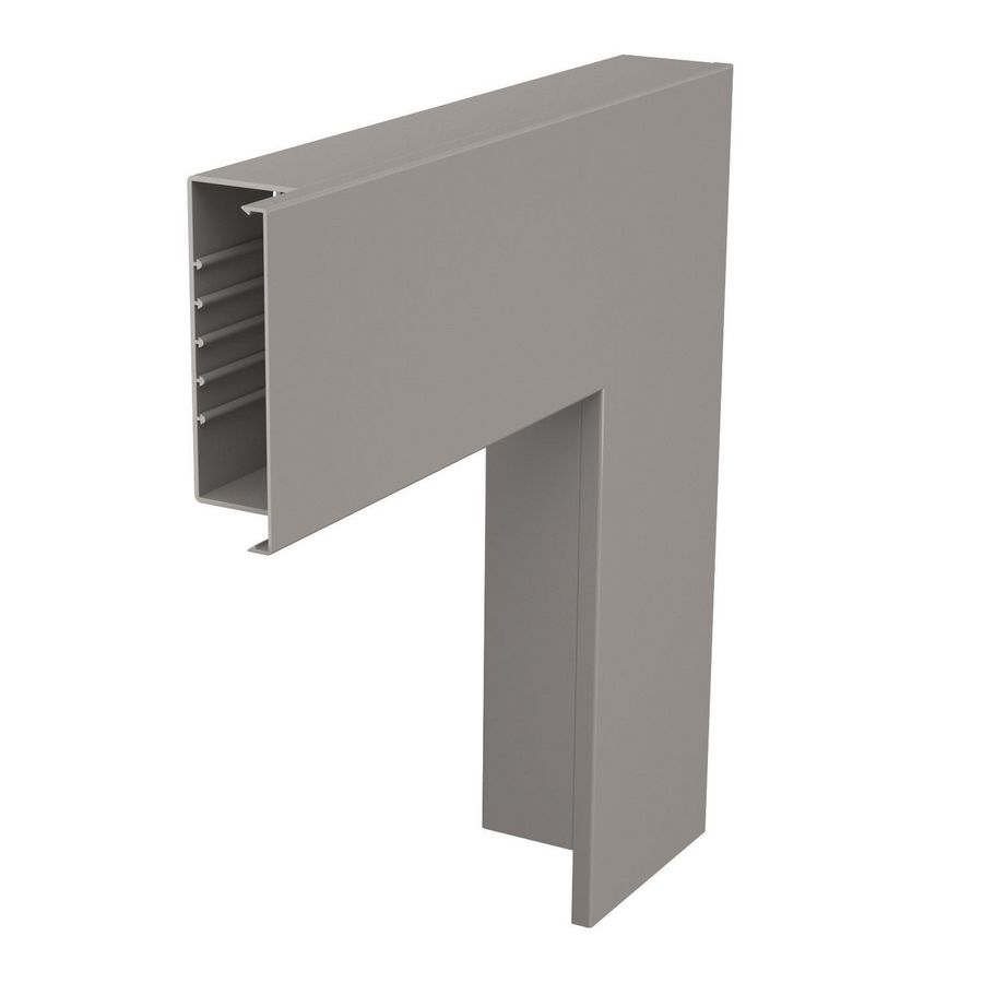 Platte hoek 470x170x80 polyvinylchlorid steengrijs 0