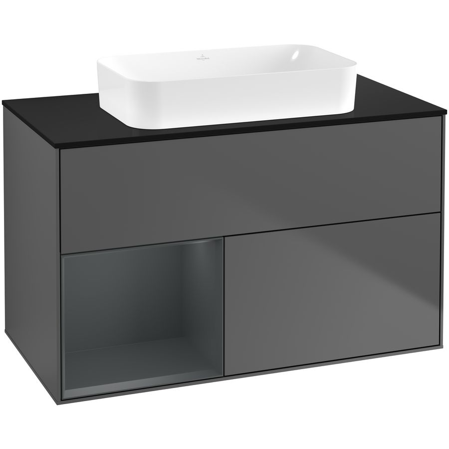 Wastafelonderkast Finion 1000x603x501mm Antr. Matt Lacquer F652HGGK