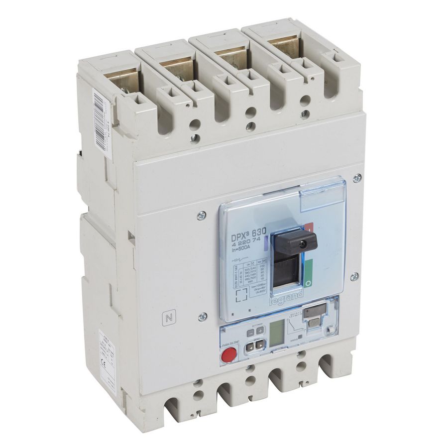 Vermogensschakelaar 630 elektr S2 4P 500A 50kA 400V DPX3