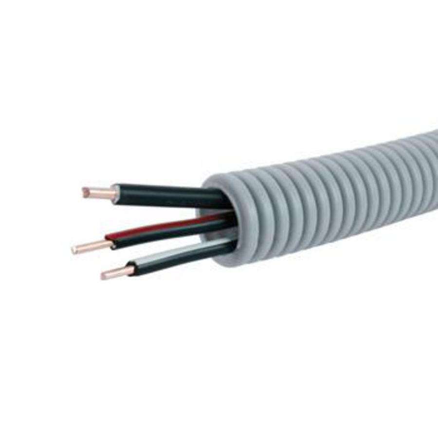 Rol a 100m. voorbedrade flexibele elektrobuis FlexPP grijs 16mm ZW/WZ/RZ 3x1,5