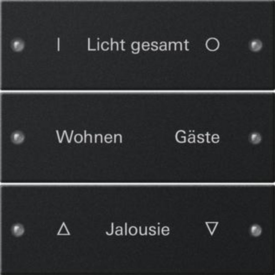 Wippenset 3-voudig beschr. System 55 zwart m(gel.)