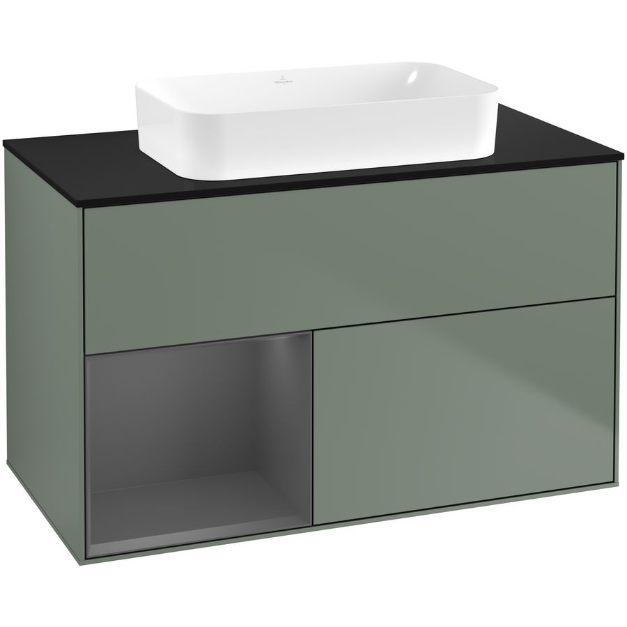 Wastafelonderkast Finion 1000x603x501mm Olive Matt Lacquer G652GKGM