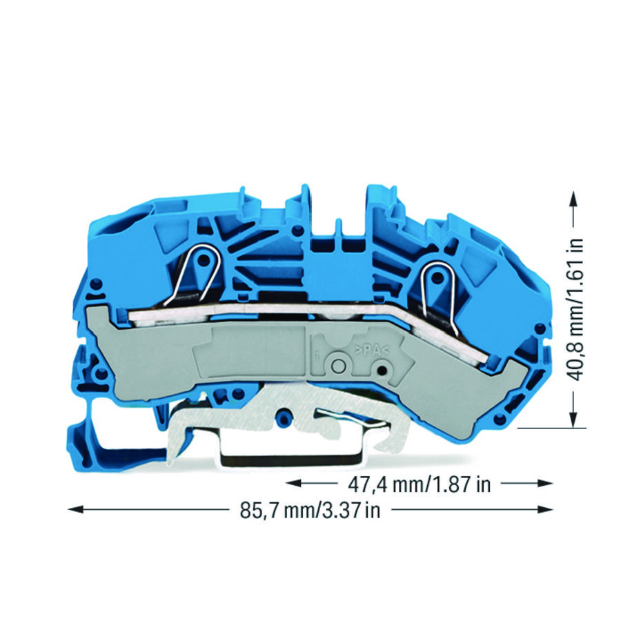 Reserve voedingsklem 16 mm² 12 mm blauw VVE=20