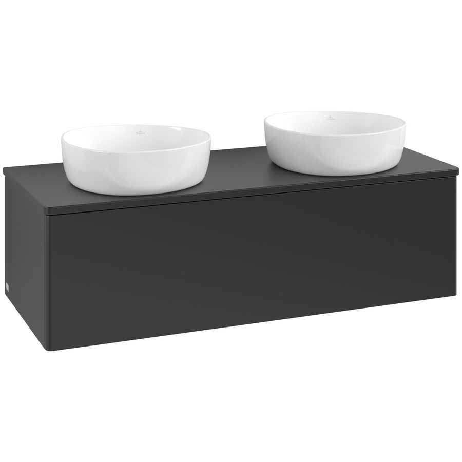Wastafelonderkast Antao 1200x360x500mm Black Matt Lacquer L35010PD