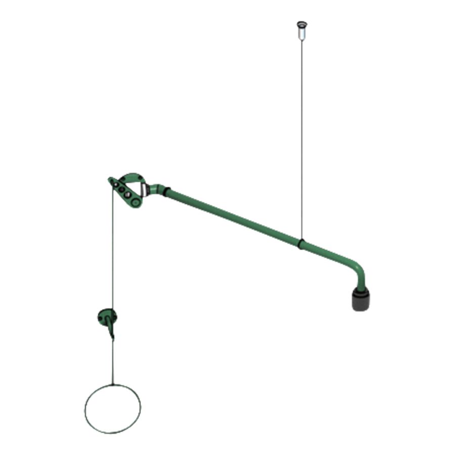 Nooddouche B-safety trekbediening 45gr. deur groen