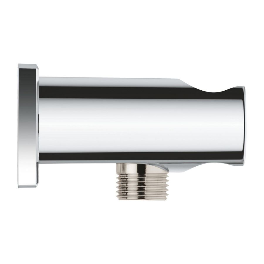 Rainshower wandaansluitbocht 1/2" met houder vierkante rozet chroom