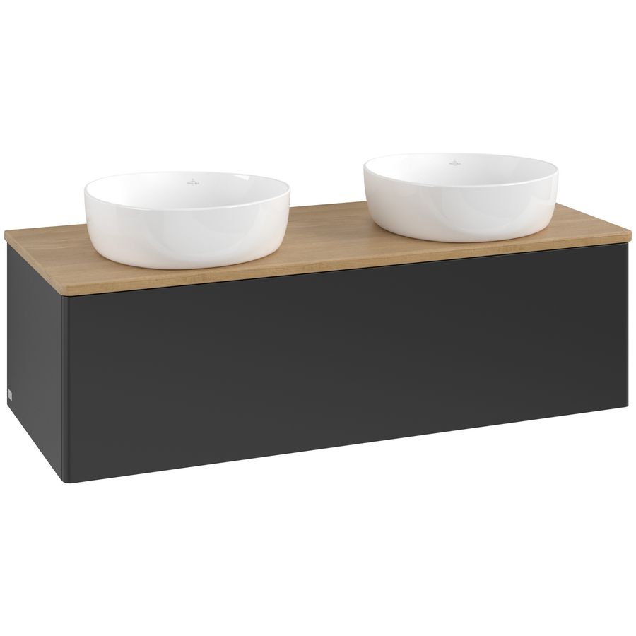 Wastafelonderkast Antao 1200x360x500mm Black Matt Lacquer L35011PD