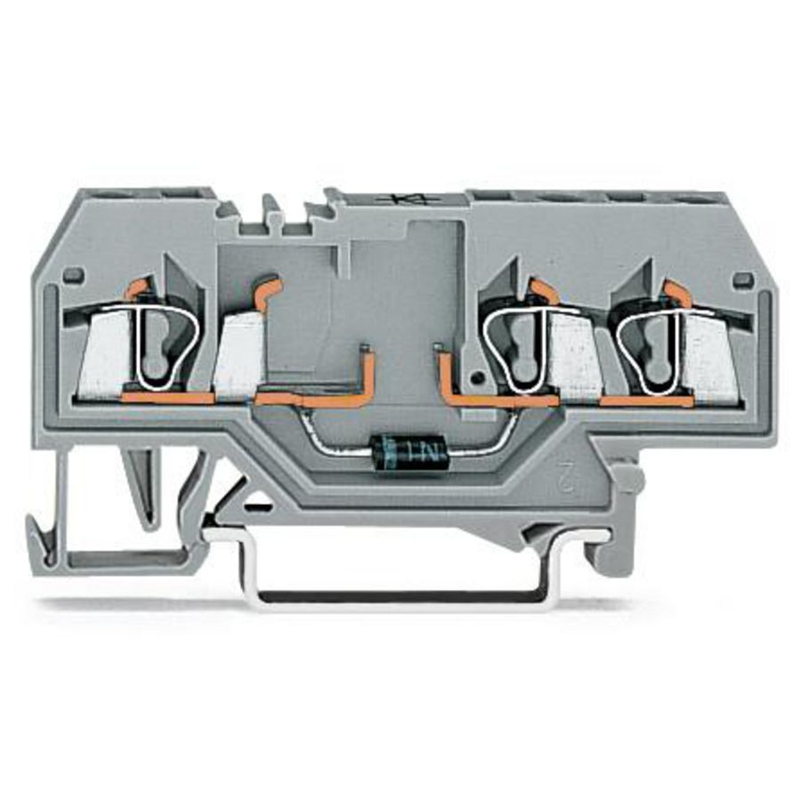 Moduleklem 3-draads met diode 1N4007 280-673/281-410 VVE=100