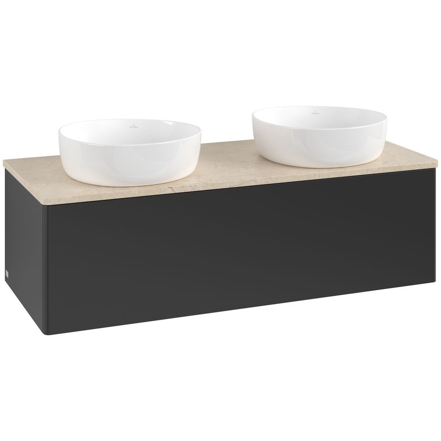 Wastafelonderkast Antao 1200x360x500mm Black Matt Lacquer L35013PD