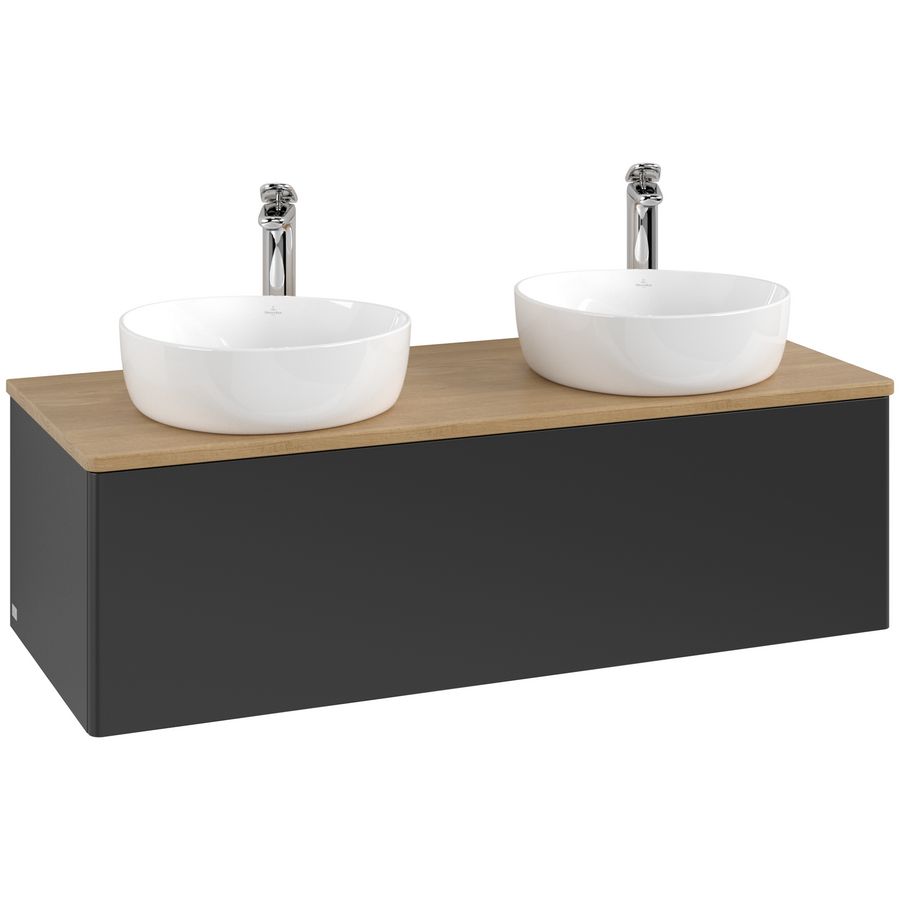 Wastafelonderkast Antao 1200x360x500mm Black Matt Lacquer L35051PD