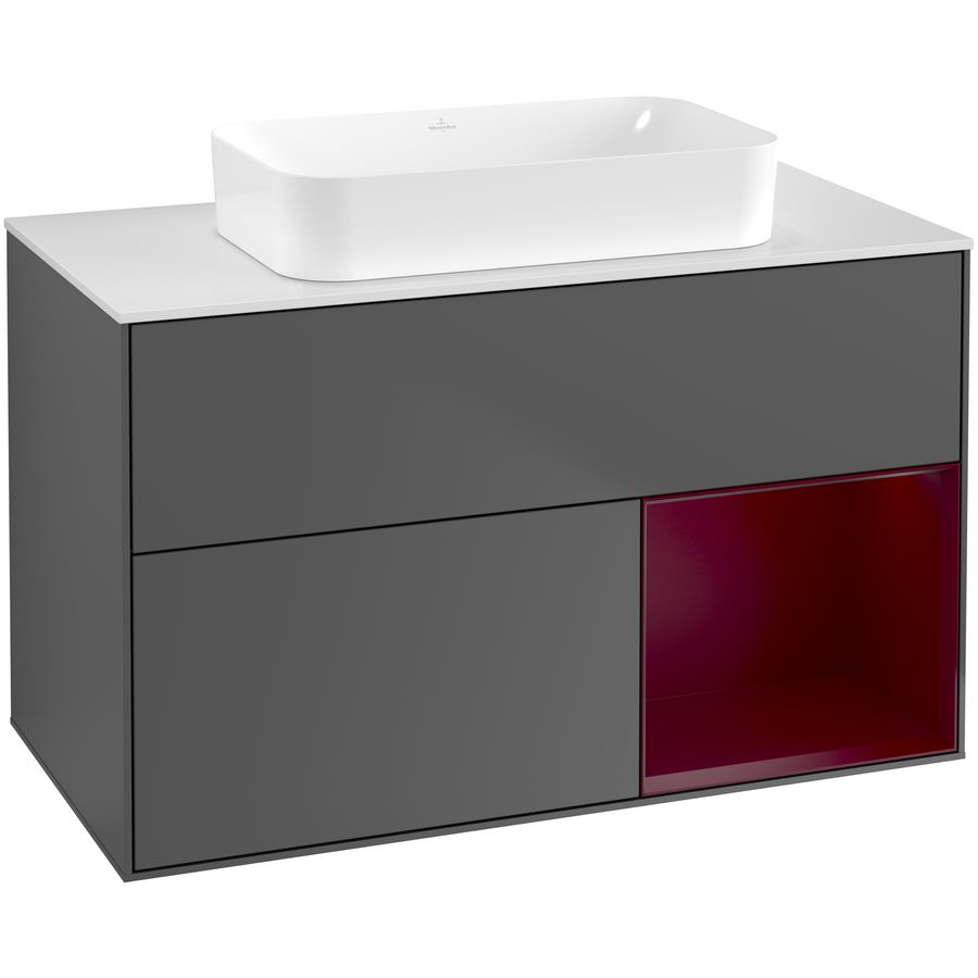 Wastafelonderkast Finion 1000x603x501mm Antr. Matt Lacquer F661HBGK