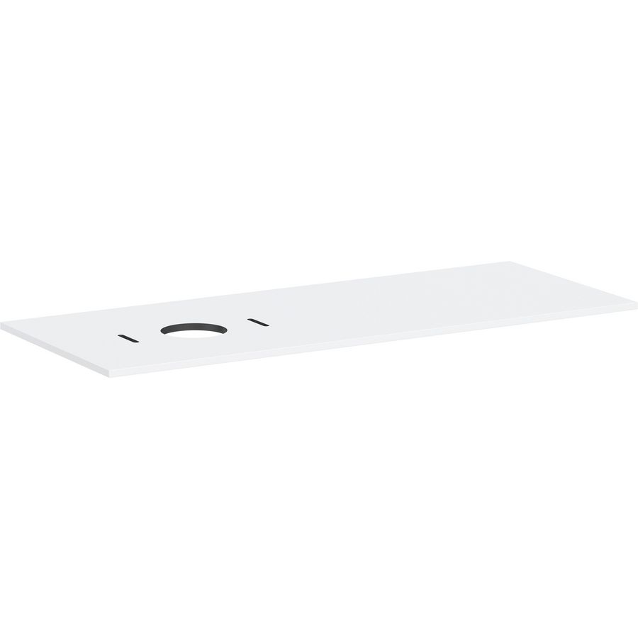 Console Xilesa E 1375/550 met uitsparing  links waskom z. kraangat mat wit