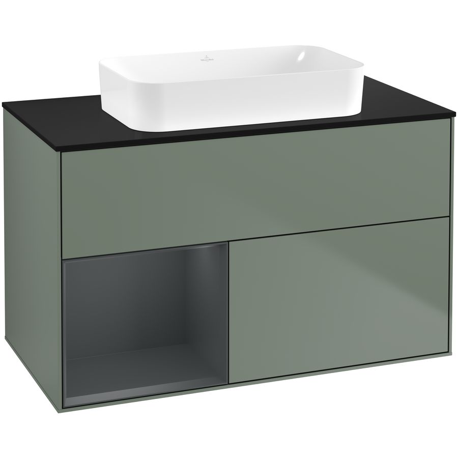Wastafelonderkast Finion 1000x603x501mm Olive Matt Lacquer G652HGGM