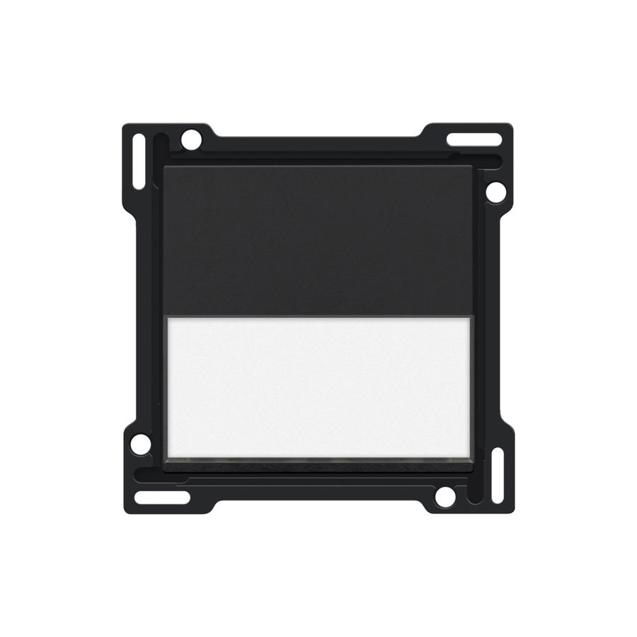 Afwerkingsset tekstveld enkelv. schakelaar/knop piano black