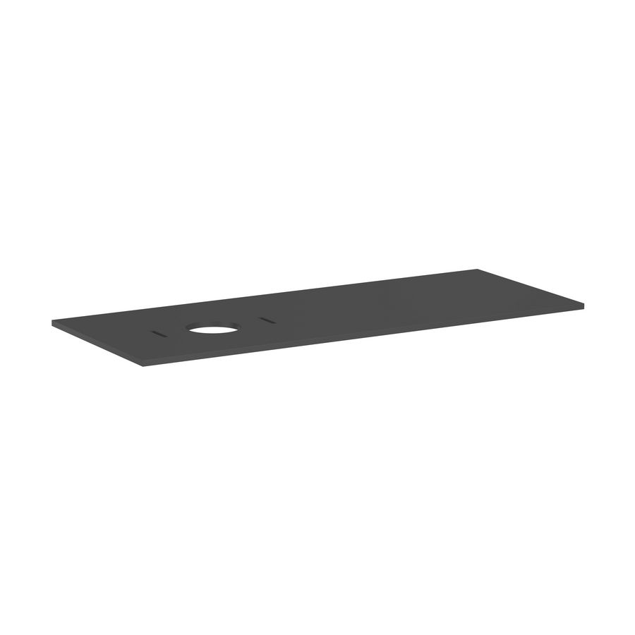 Console Xilesa E 1375/550 met uitsparing  links waskom z. kraangat Slate Matt Grey