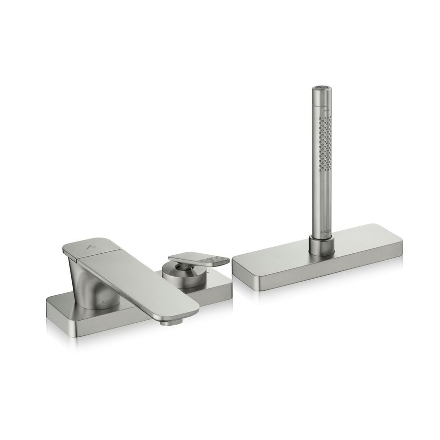 Afbouwdeel 3-gats 1-hendel badrandkraan sBox Cubic Cut greep brushed nickel Citterio-C