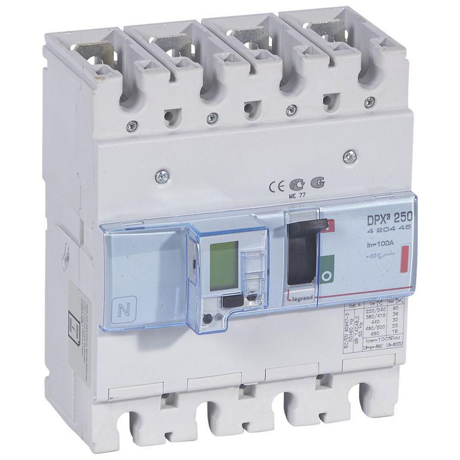 Vermogensschakelaar 250-e + mt 4-polig 100A 36kA DPX3