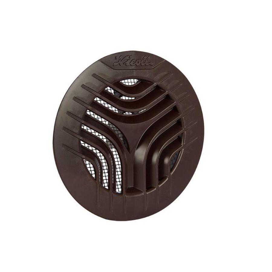 Ventilatierooster+klemmen Ø110mm bruin