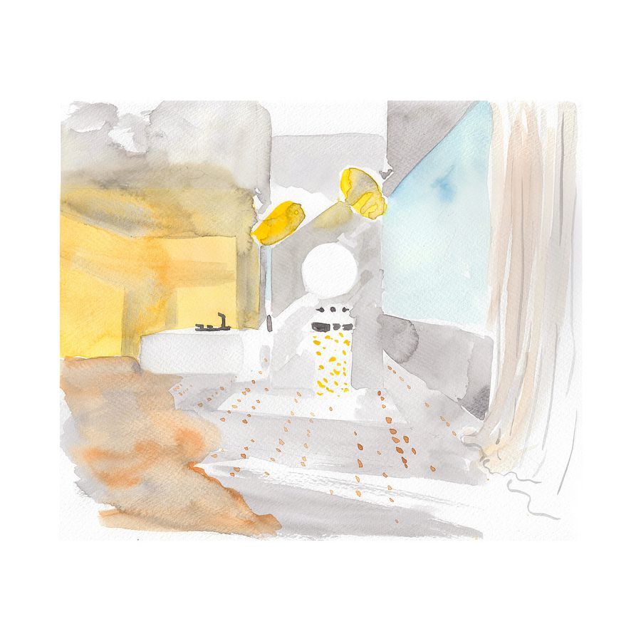 Afbouwdeel 3-gats inbouw wandmengkraan uitloop 195mm Cubic Cut greep brushed black chrome Citterio-C