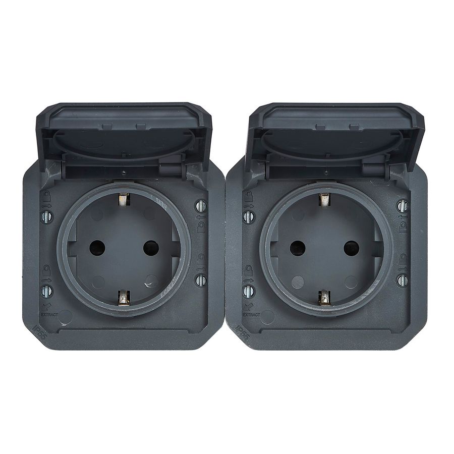 Wandcontactdoos 2V RA horizontaal mechanisme antra Plexo