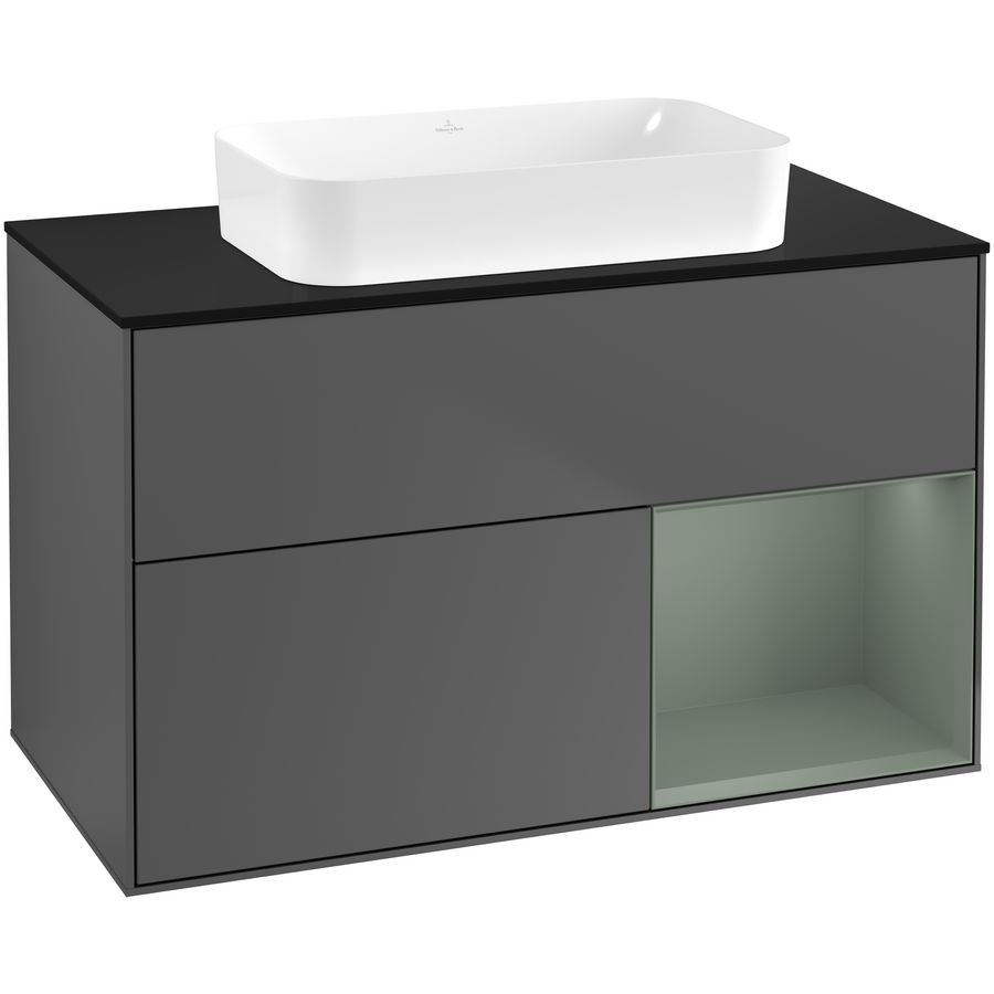 Wastafelonderkast Finion 1000x603x501mm Antr. Matt Lacquer F662GMGK