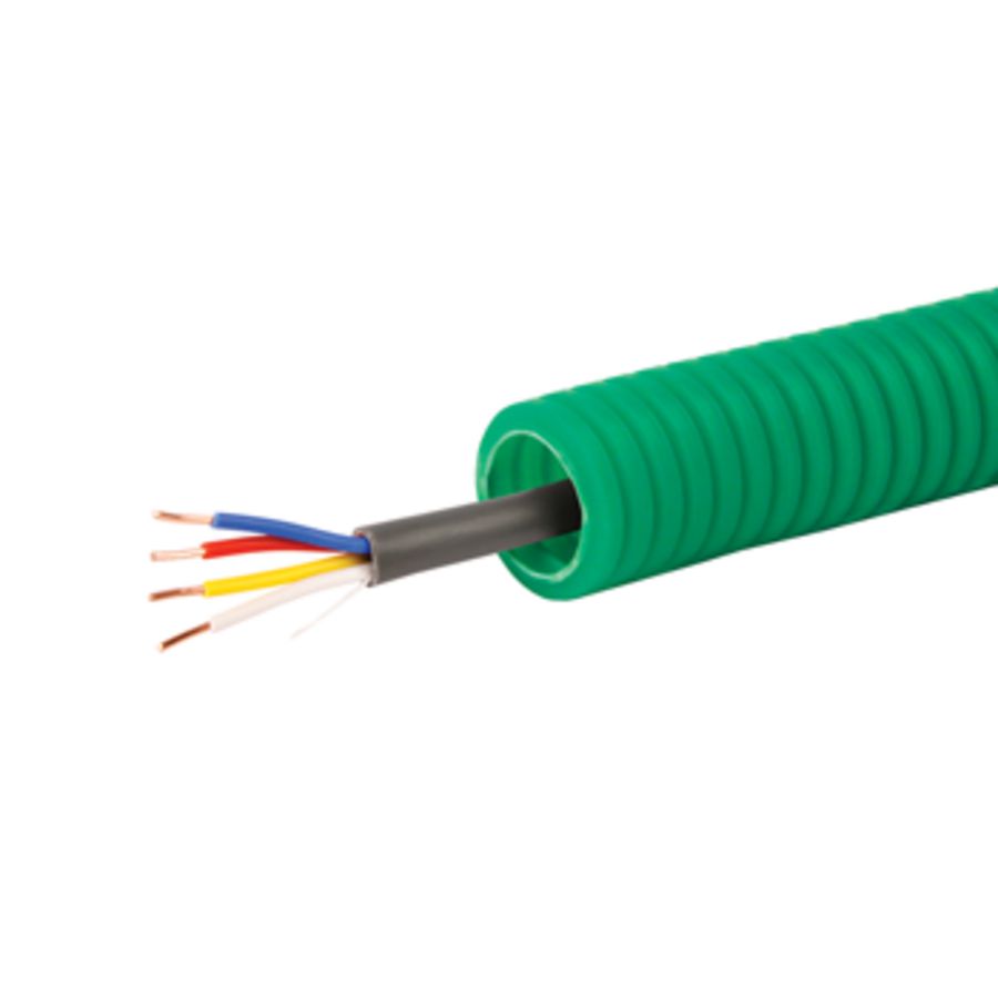 Rol a 100m. voorbedrade flexibele elektrobuis FlexPP GN 16mm 4x0,8 DCA