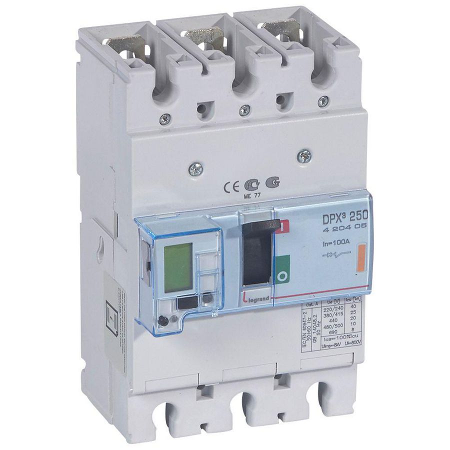 Vermogensschakelaar 250 ELE + PM 100A 3-polig 25kA DPX3
