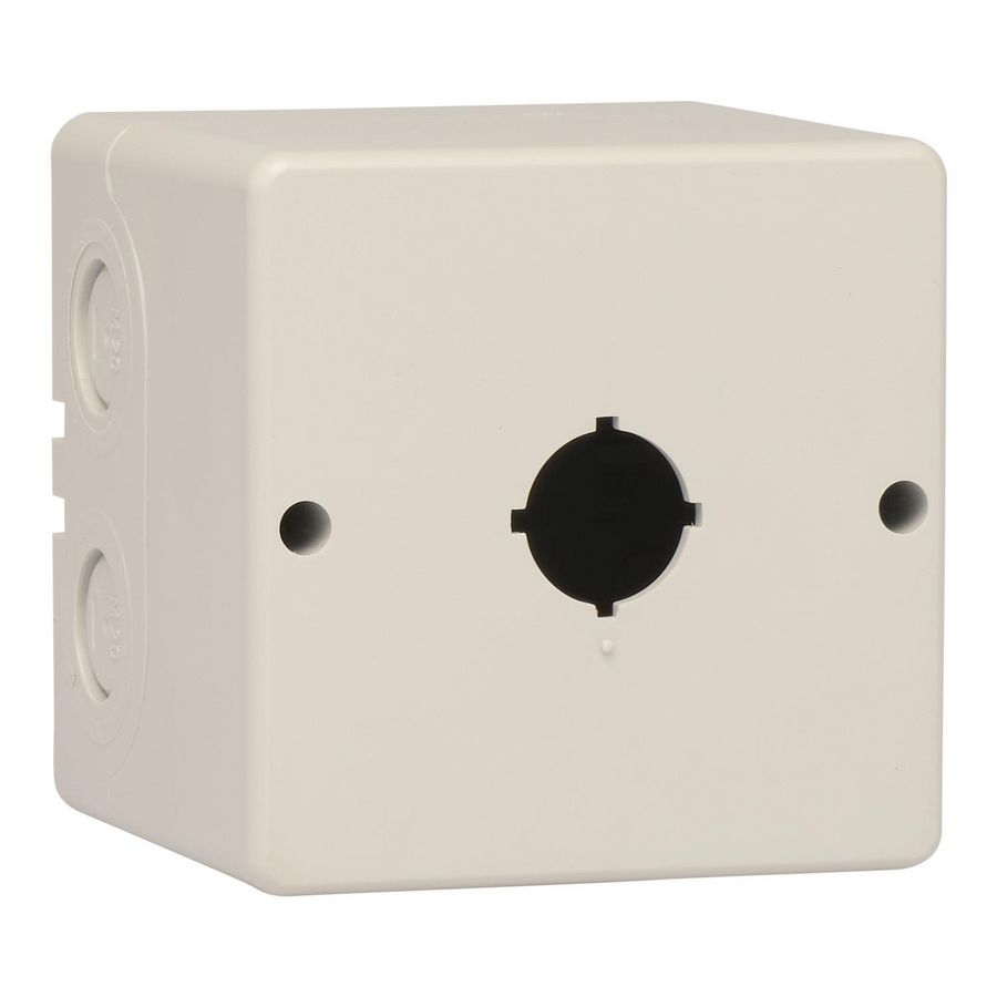 Lege drukknopkast 96×96×70,5mm met 1x Ø22,5mm gat IP65