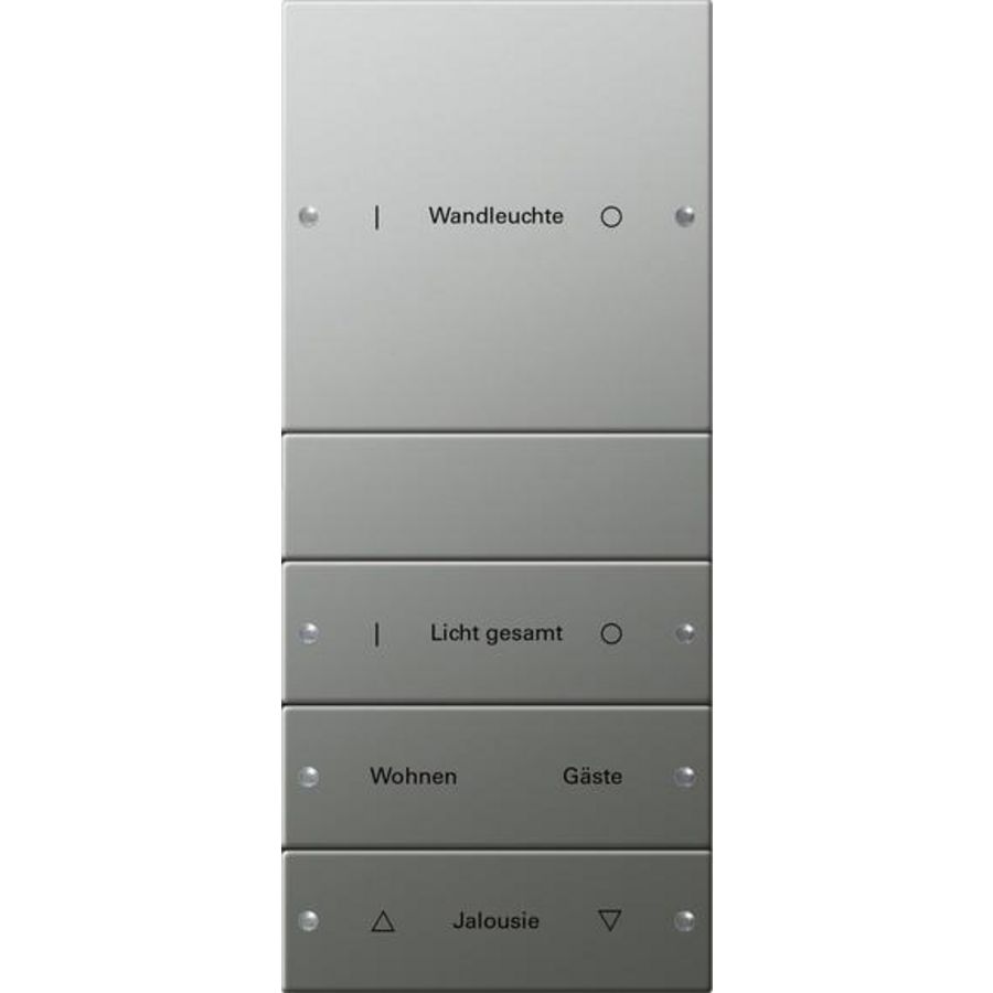 Wippenset 4-voudig (1+3) beschr. System 55 edelstaal