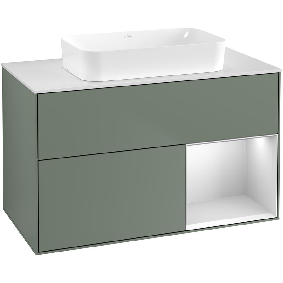 Wastafelonderkast Finion 1000x603x501mm Olive Matt Lacquer G661MTGM
