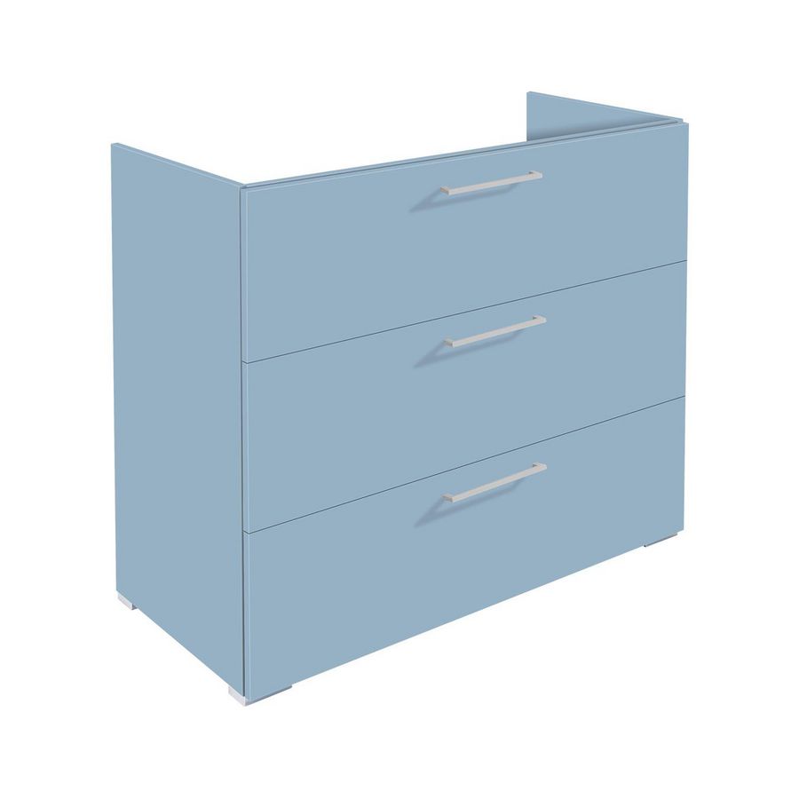 Onderkast (60x40cm) met 3 lades met handgreep - 10 - White hoogglans gelakt