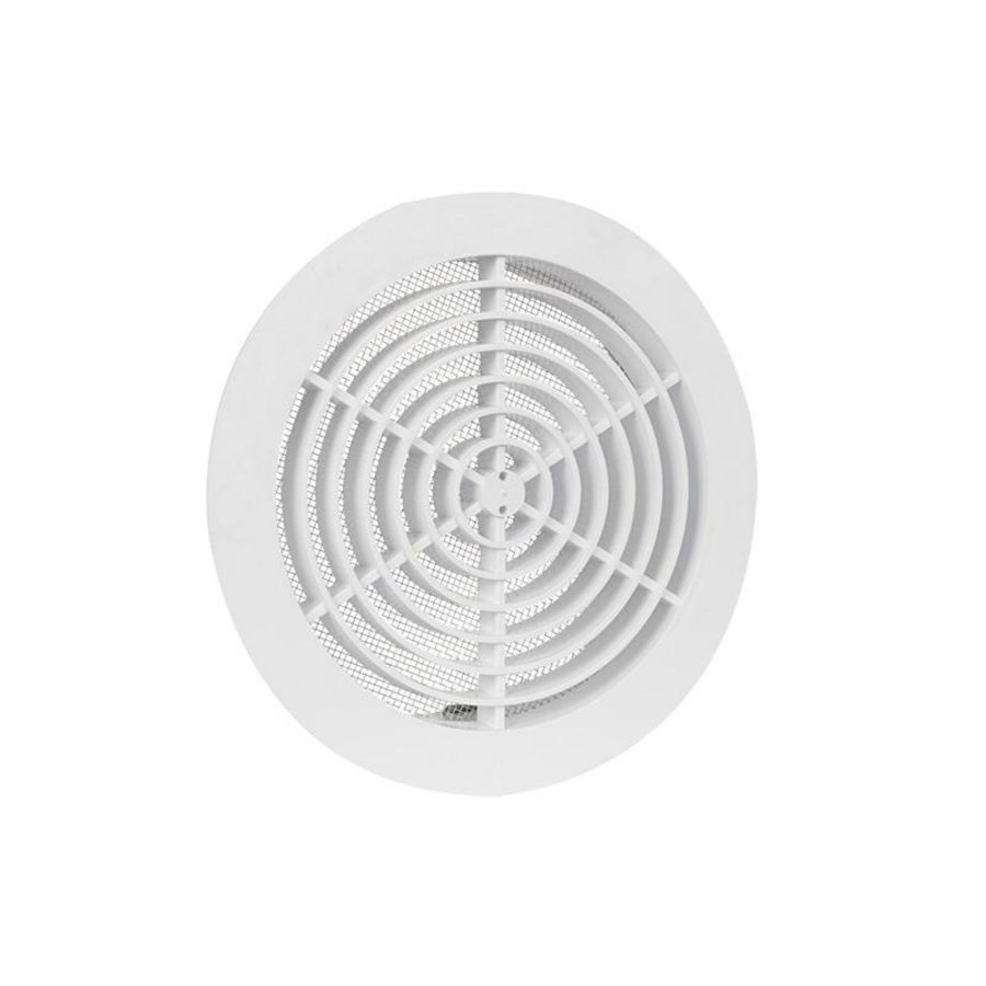 Ventilatierooster+klemmen Ø160mm wit