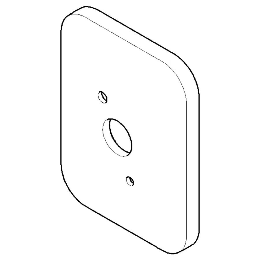 Rozet v. wandaa. 60x78x9mm chr gebors.
