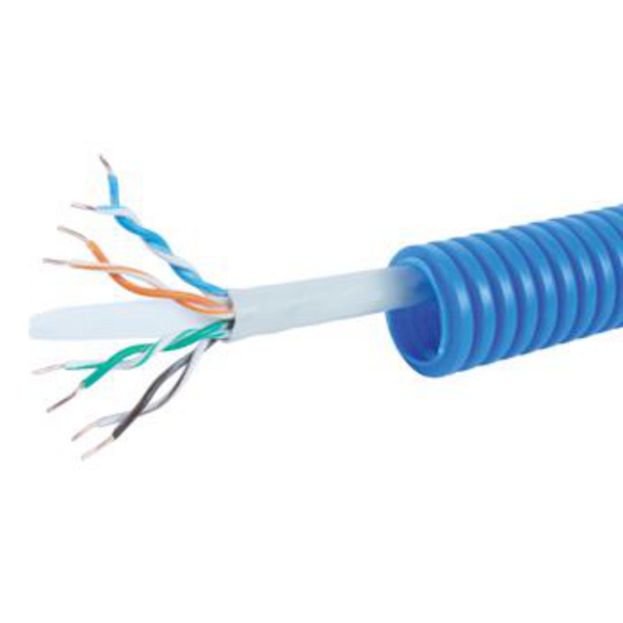 Rol a 100m. voorbedrade flexibele elektrobuis FlexPP BL 16mm UTP CAT 6
